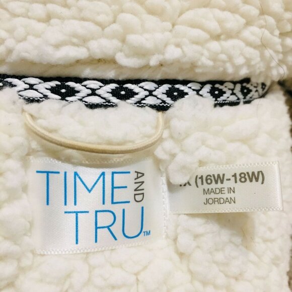 Women's SOFT Sherpa 16W 18W time and tru Oatmeal Heather Ivory - Picture 8 of 8